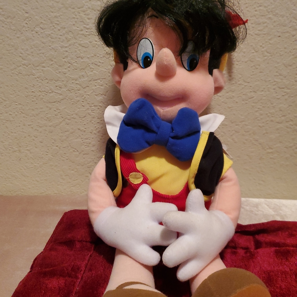 Mattel Pinocchio Doll Plush 18" 1992 Disney Stuffe
